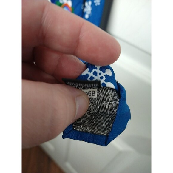keith daniels Blue Base Snowman Snowflake Tie. - Picture 8 of 11